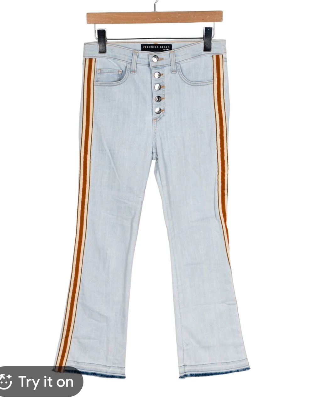 Veronica Beard Carolyn 10” Baby Boot Ankle Jean - Size 25 - Bleach Wash/Ribbon